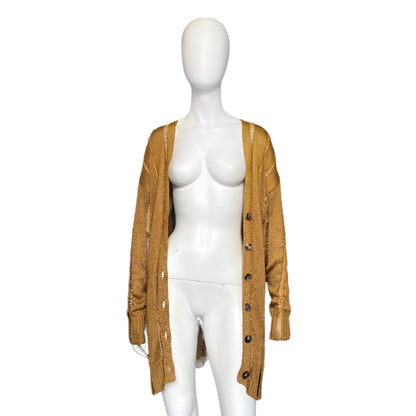 Jean Paul Gaultier gold open knit cardigan XS