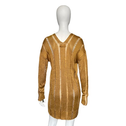 Jean Paul Gaultier gold open knit cardigan XS