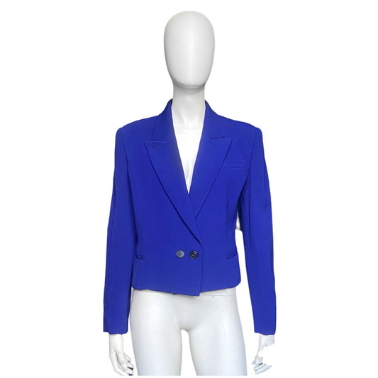 Jean Paul Gaultier medium blue cropped blazer jacket 44