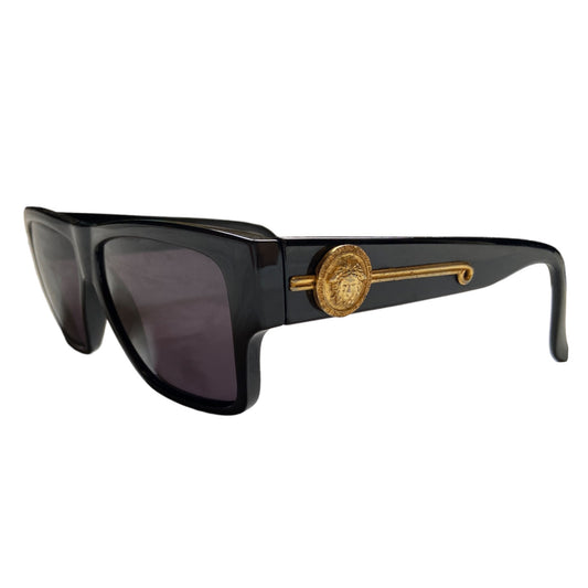 Gianni Versace logo gold embellished sunglasses with case