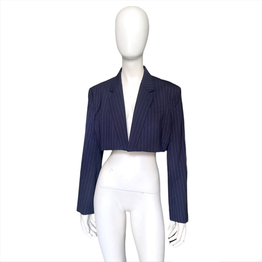 Jean Paul Gaultier fw13 cropped pinstripe set blazer tee 46 little Joe