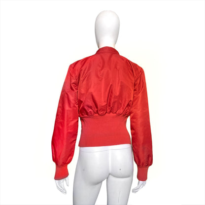 Jean Paul Gaultier ss95 “safe sex”  red corset cropped bomber