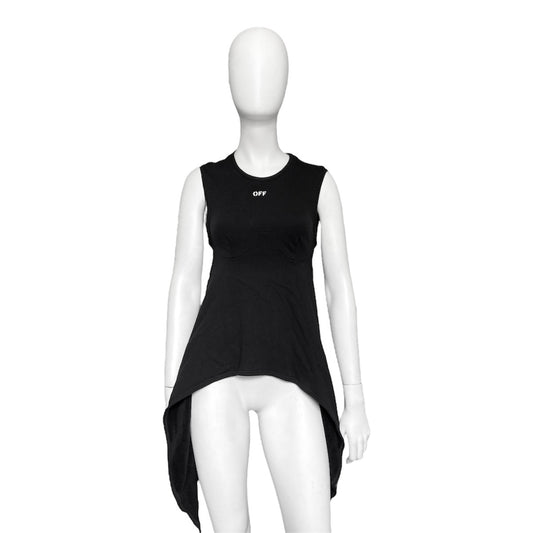 Off White logo open back drape wrap tank top