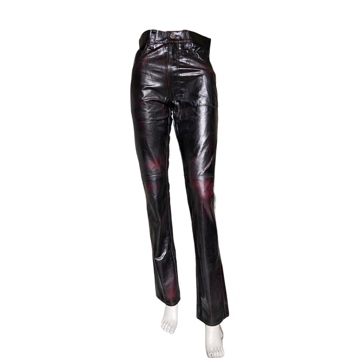 Martine Rose blood red leather pants jeans