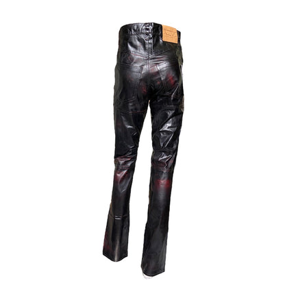 Martine Rose blood red leather pants jeans