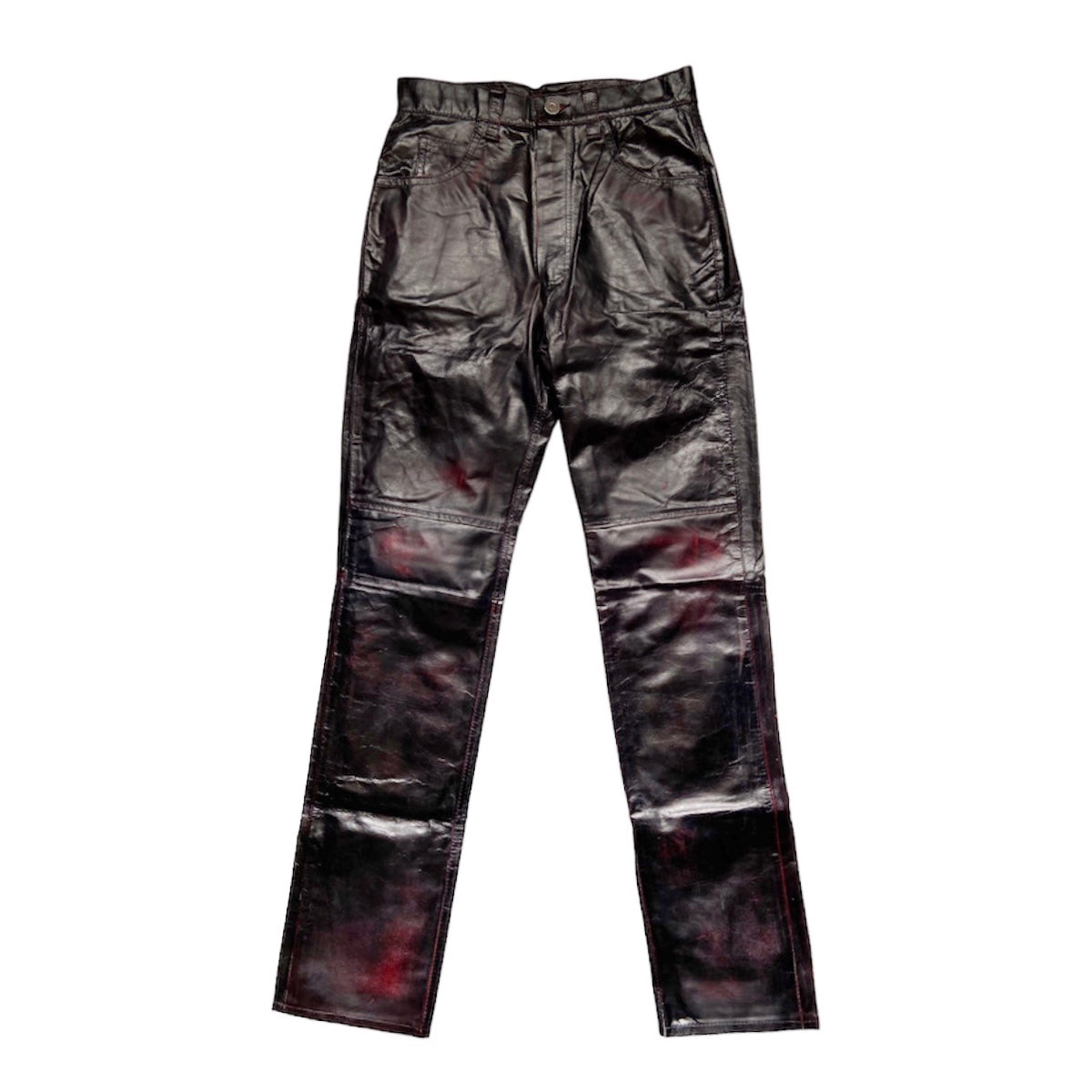 Martine Rose blood red leather pants jeans