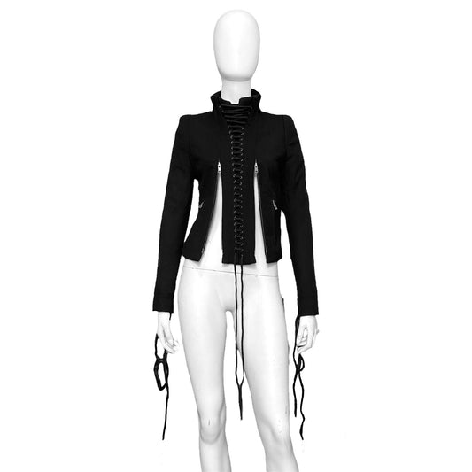 Ann Demeulemeester fall 2011 wool corset lace zip jacket 36