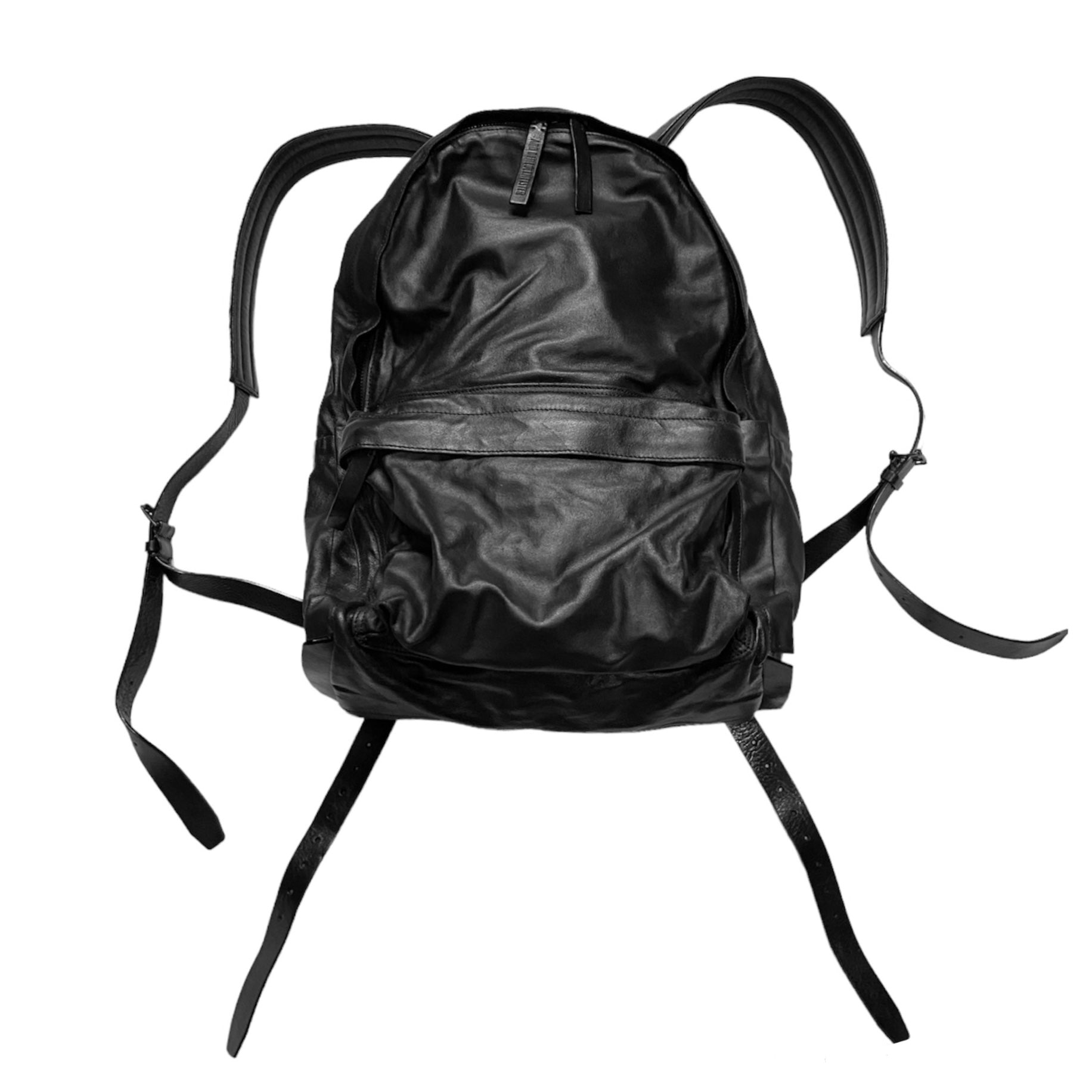 annmuu leather backpack Ann Demeulemeester 2014 spring black soft leather bondage backpack – Dusty Archive