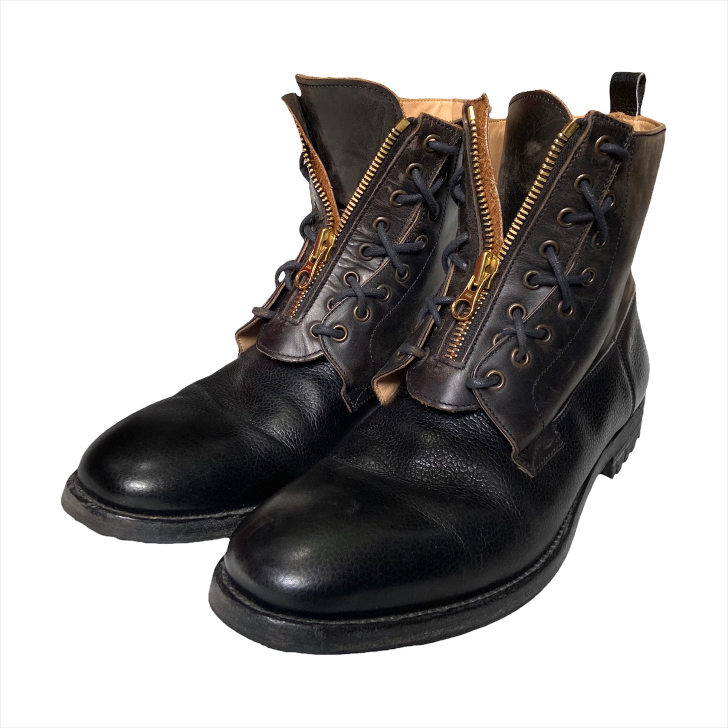 Alexander McQueen 2006 fall black pilot zip boots 43