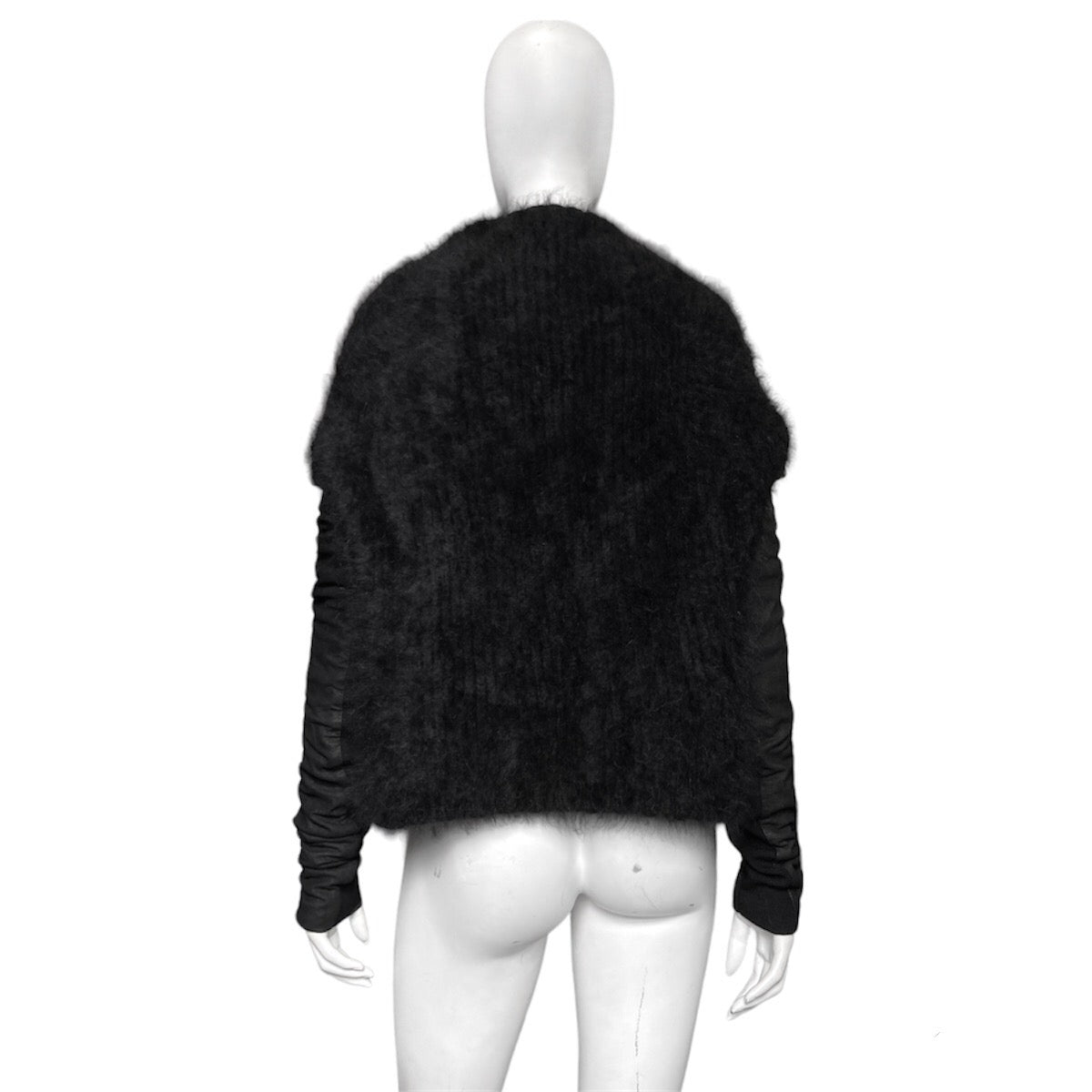 Rick Owens falll 2013 monster alpaca wool hair leather sleeves sweater S