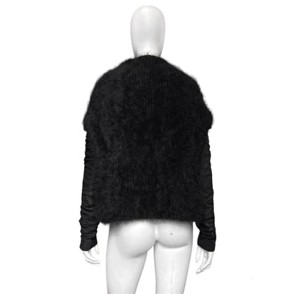 Rick Owens falll 2013 monster alpaca wool hair leather sleeves sweater S