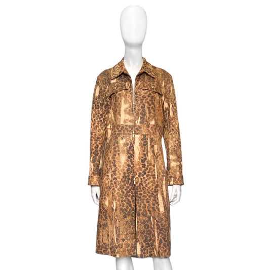 Christian Dior fall 2000 Galliano leopard print denim coat