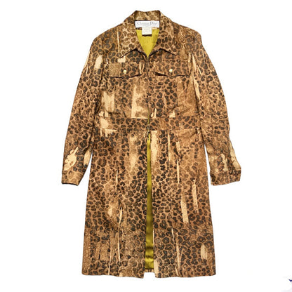 Christian Dior fall 2000 Galliano leopard print denim coat