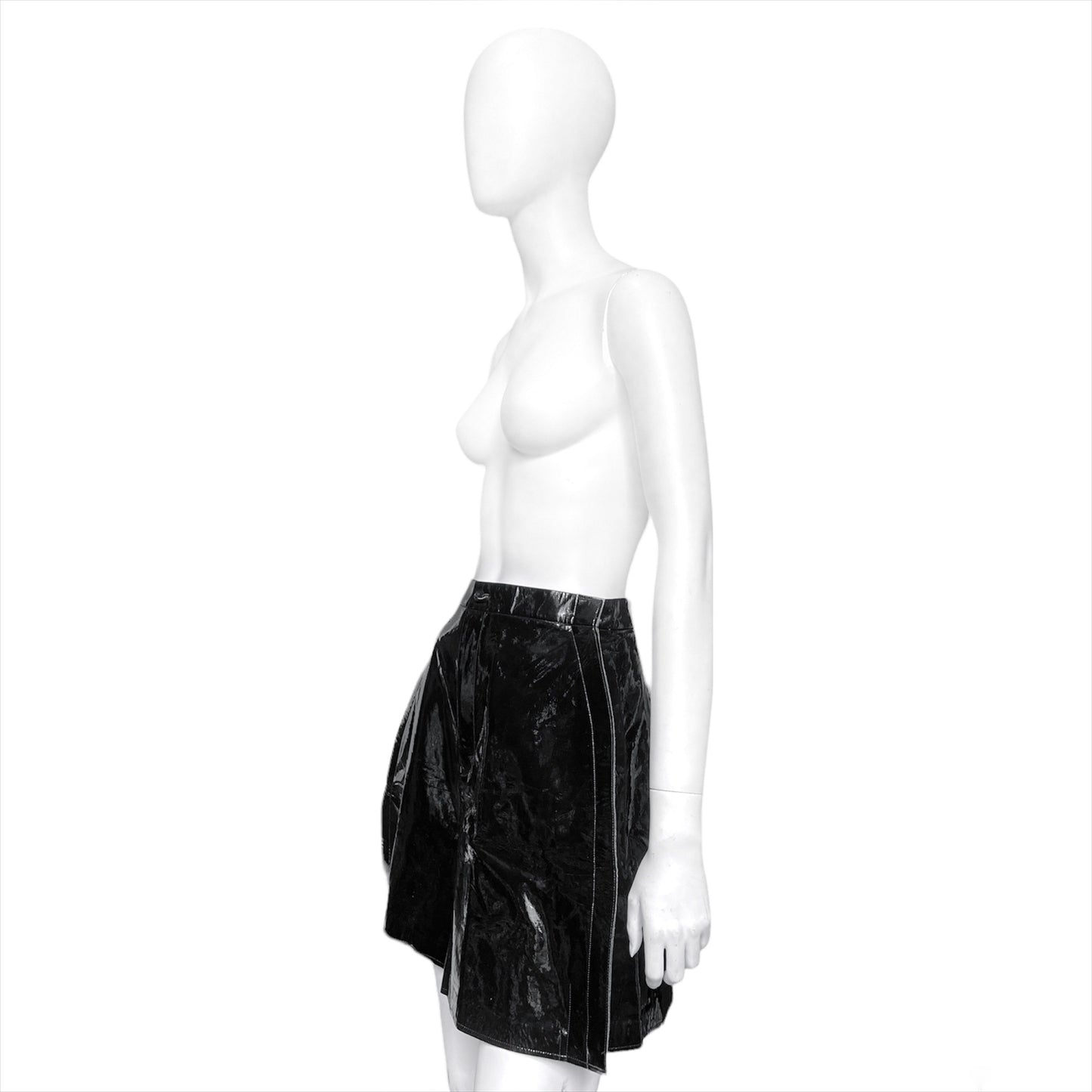 Junya Watanabe spring 2015 geometric flat faux leather shorts