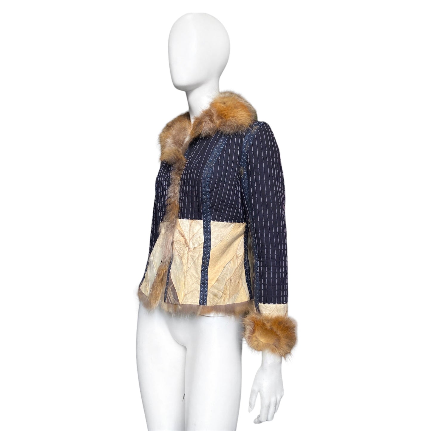 Dior Fall 2001 Fox Fur Artisanal Reversible Jacket Galliano