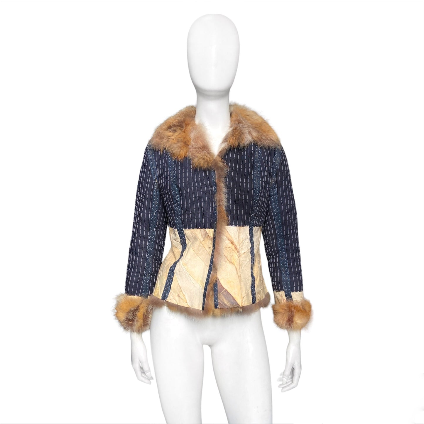 Dior Fall 2001 Fox Fur Artisanal Reversible Jacket Galliano