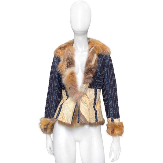 Dior Fall 2001 Fox Fur Artisanal Reversible Jacket Galliano