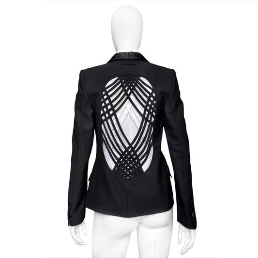 Jean Paul Gaultier 2011 cut open back Le Smoking blazer with shirt set