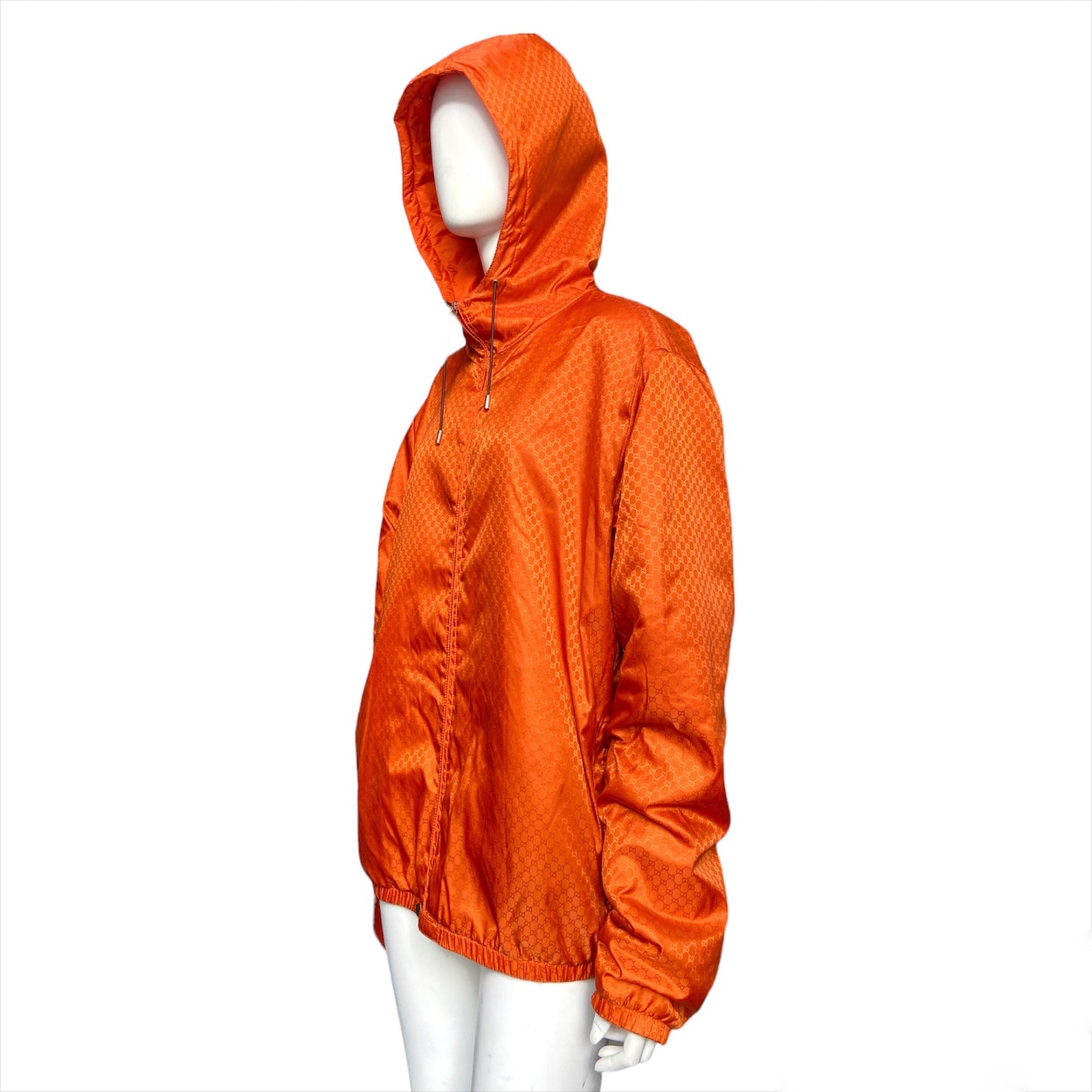Gucci orange monogram puffer jacket
