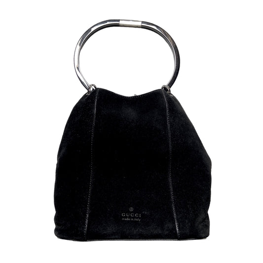 Gucci fall 1999 Tom Ford  black suede acrylic ring handbag