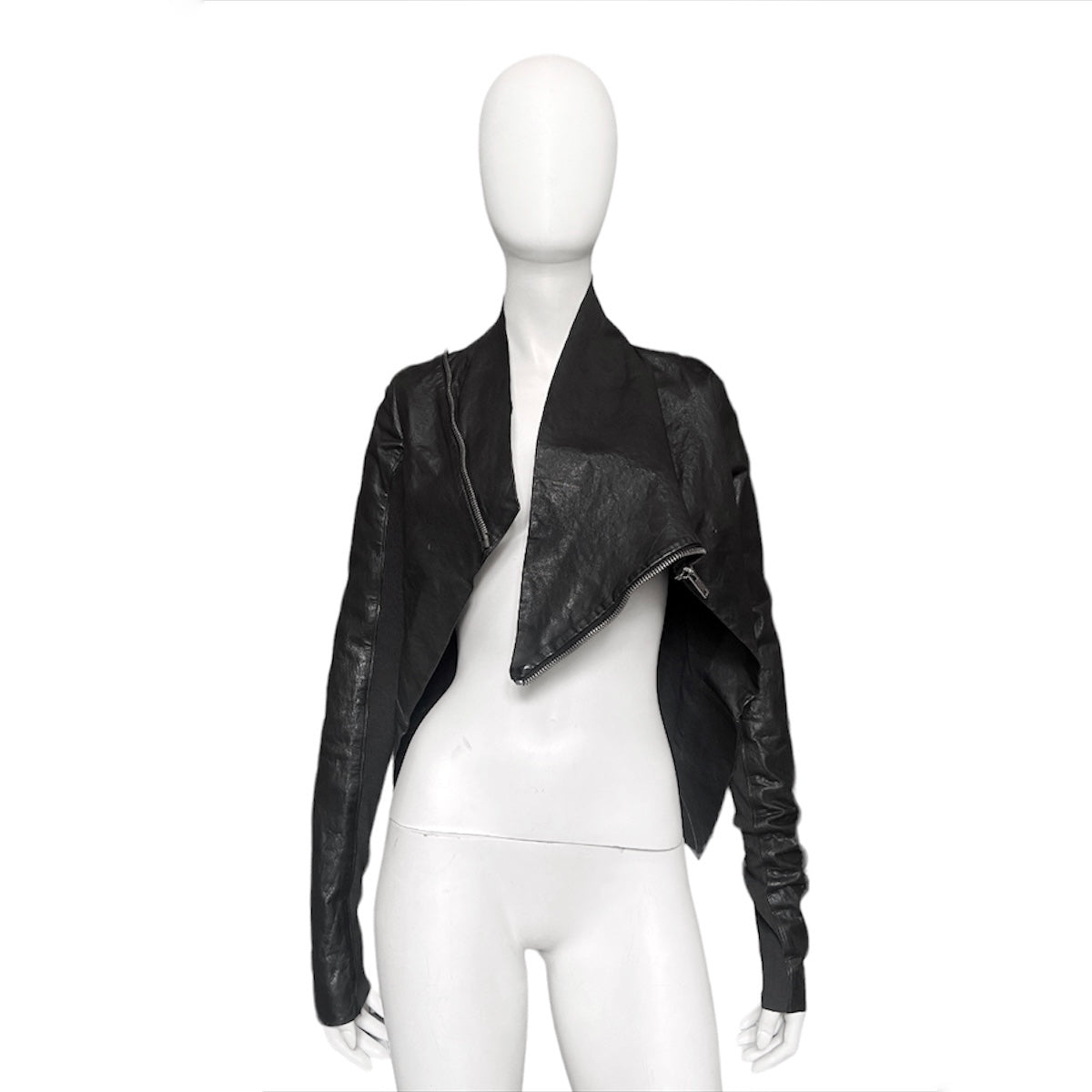 Rick Owens fall 2009 Crust funnel neck crop leather jacket 40