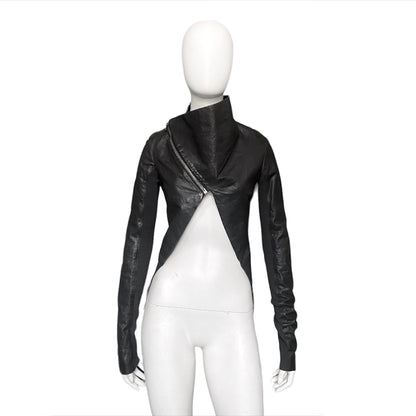 Rick Owens fall 2009 Crust funnel neck crop leather jacket 40