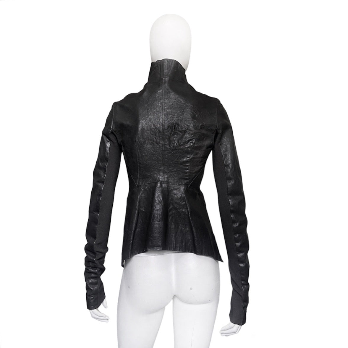 Rick Owens fall 2009 Crust funnel neck crop leather jacket 40