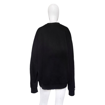 Chanel black uniform logo sweater L