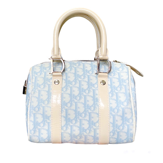 Christian Dior Galliano Spring 2005 Baby Blue Trotter Bowler Bag