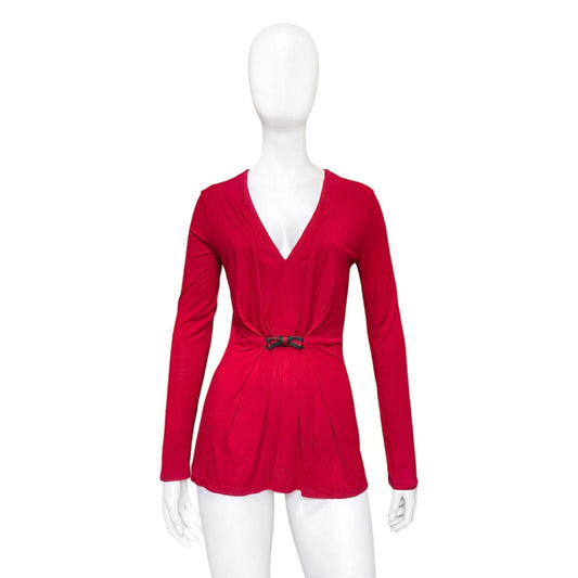 Gucci red blouse with bow M