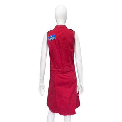 W&lt patch long vest dress