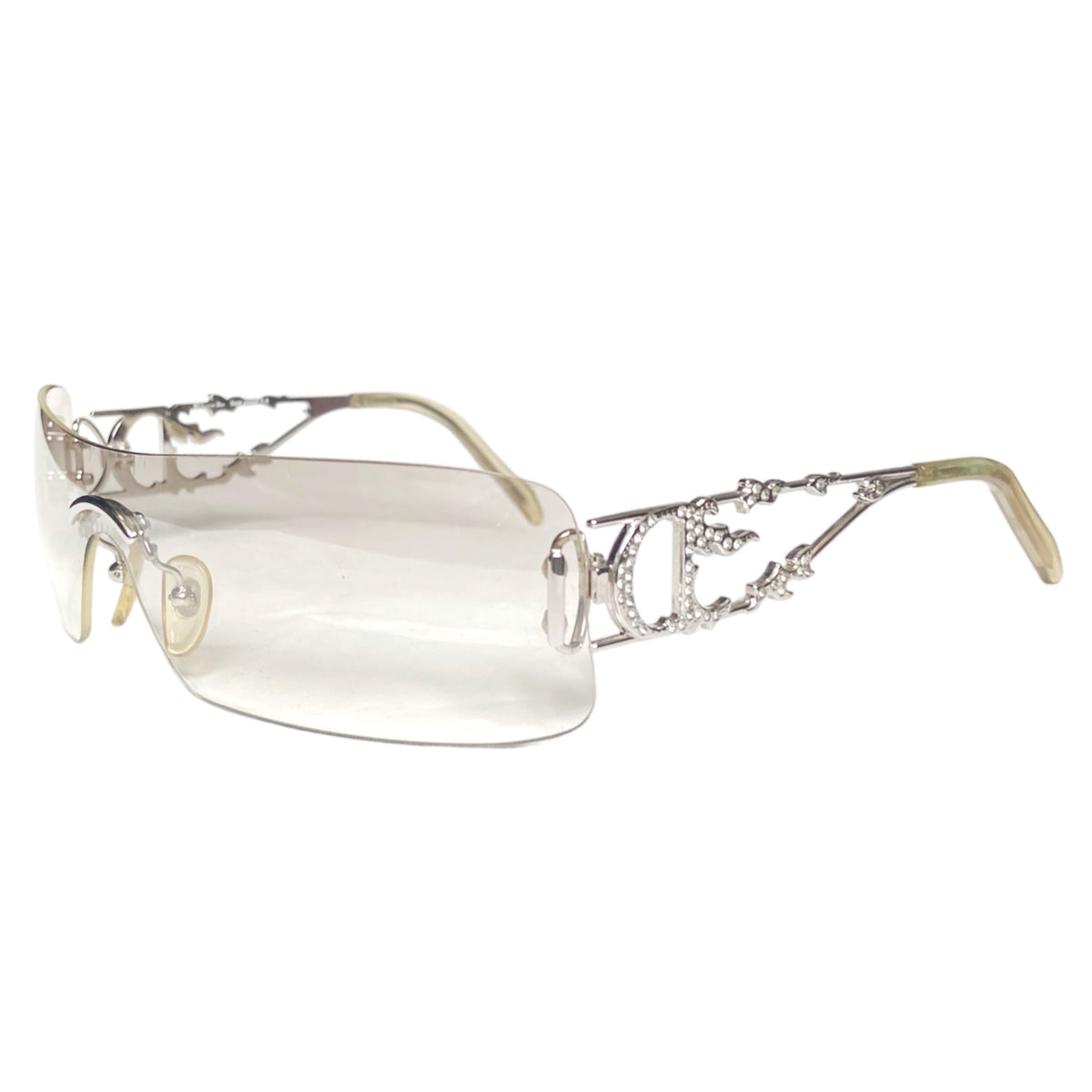 Extremely RARE ? Vintage Dior heart core rimless Swarovski sunglasses Christian Dior Piercing 55P Blue RARE Rimless Vintage Luxury  main image 3