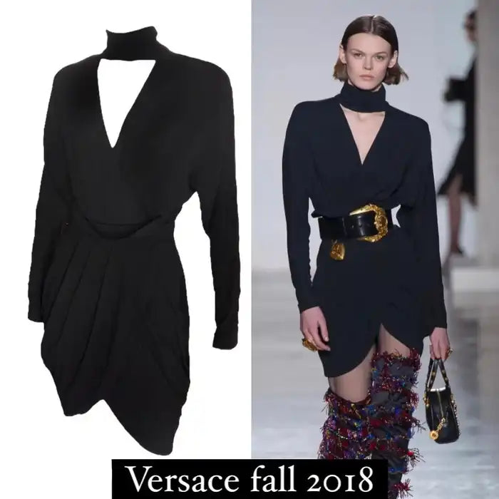 Versace fall 2018 cut out keyhole chest midi dress 38