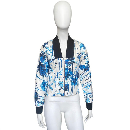 Jean paul Gaultier ss15 blue floral paint jacket 40