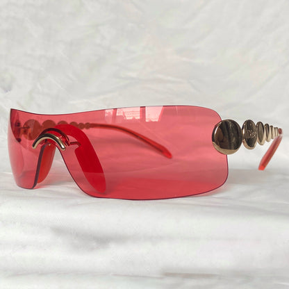 Dior Spring 2004 Galliano Red Gold Ruthenium Sunglasses