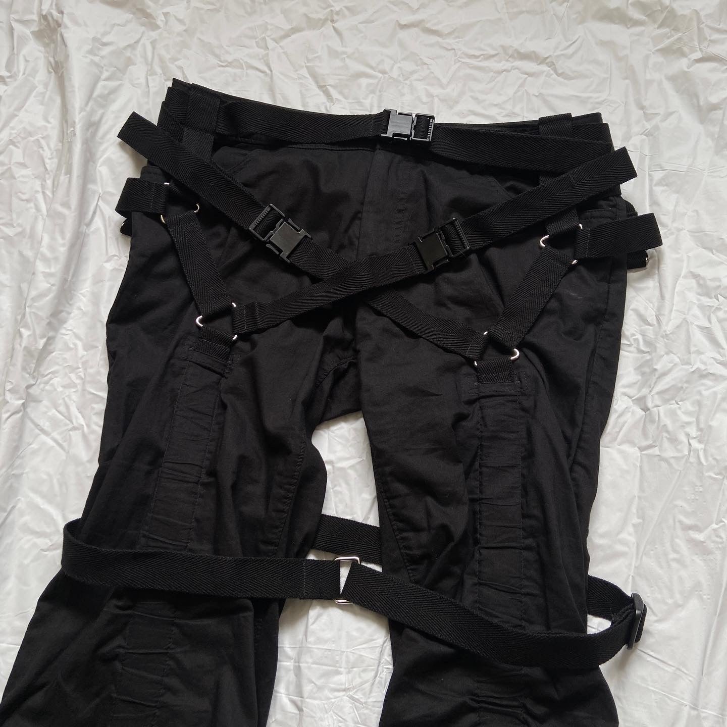 Junya Watanabe Spring 2003 black bondage parachute pants