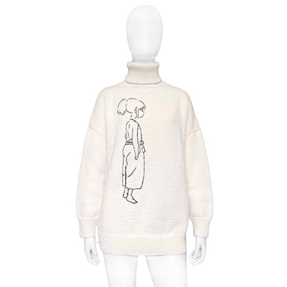 Loewe X Ghibli Studios Spirited Away Chihiro stitched heavy knit turtleneck sweater