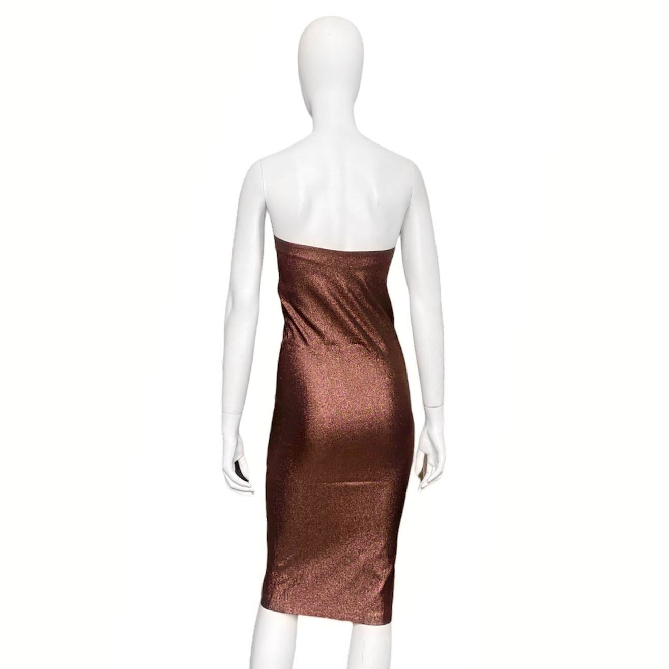 Gucci Spring 1997 Tom Ford Metallic Brown Lurex Tube Dress 38 – Dusty  Archive