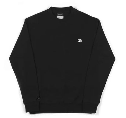 Chanel black uniform logo sweater L